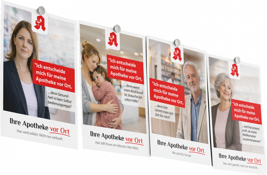 4-Plakate_02 4 Plakate der Kampagne Ich entscheide mich für meine Apotheke vor Ort