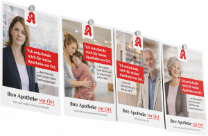 4 Plakate der Kampagne Ich entscheide mich für meine Apotheke vor Ort
